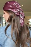 Bandana Triangle Silk Neckerchief Burgundy